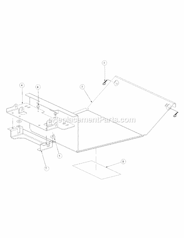 Floor Panel Assembly Diagram and Parts List for M48-KW 53AB5DAV150 Cub Cadet Sprayer